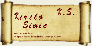 Kirilo Simić vizit kartica
